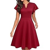 YATHON Cocktail Dresses for Women 2024 Semi-Formal Summer Wedding Guest Fit and Flare Dress for Women with Pocket