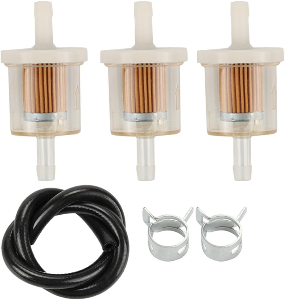 Harbot (Pack of 3 Fuel Filter with Fuel Line for Honda GXV160 GX160 GX270 GX390 Engine Lawn Mower