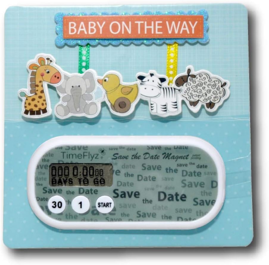 Baby Due Date Countdown Clock & Embellished Card