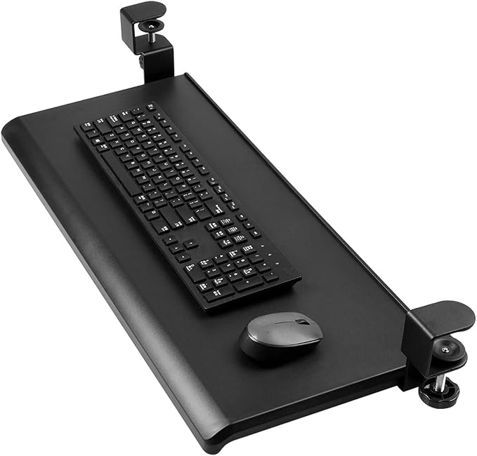Support Clavier Coulissant Sous Bureau - 510x300mm - Pince En C - Max 5kg - Noir - Ergonomique Et Adjustable