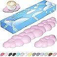 JIKIOU Upgrade Leather Cloud Keyboard Wrist Rest, Cloud Wrist Rest with Non-Slip PU Base, Comfortable Memory Foam Wrist Rest for Computer Laptop Mac Gaming Office and Pain Relief Christmas Wish Gift