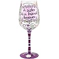 TOP SHELF TS-5061A “A Sister is a Friend Forever” Wine Glass – Hand-painted – Gift Ideas for Her Multicolor, 15oz