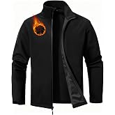 ZITY Men's Lightweight Softshell Jacket Fleece Lined Waterproof Windbreaker | Full zip up, adjustable hem, cuffs design, Breathable, Warm Insulated For rain, hiking, camping, Outdoor Causal Work