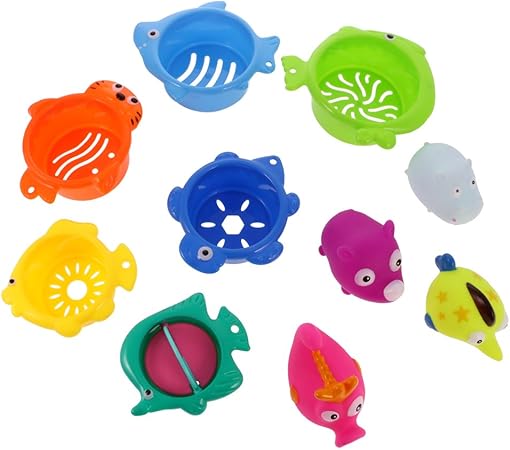 Amazon 赤ちゃん バス バスタブ おもちゃ プラスチック 折りたたみ スタッキング カップ 子供たち 入浴 可愛い おもちゃ 4種類選べる 4 お風呂用おもちゃ おもちゃ