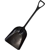 Bully Tools 42" One-Piece Poly Scoop Shovel D-Grip Black, Made in USA | Poly scoop 14"Wx17"L; 42" total; 3.5 lbs; D-grip; won't rust or crack; black; mulch, snow, grain, yard debris