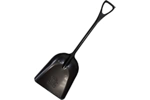 Bully Tools Poly Snow Scoop – Heavy Duty Poly Shovel for Clearing Walkways, Lightweight Plastic Tool for Composite Decks, Large Winter Scoop for Snow Mulch, Grain, and Debris Handling - Black, 42-Inch