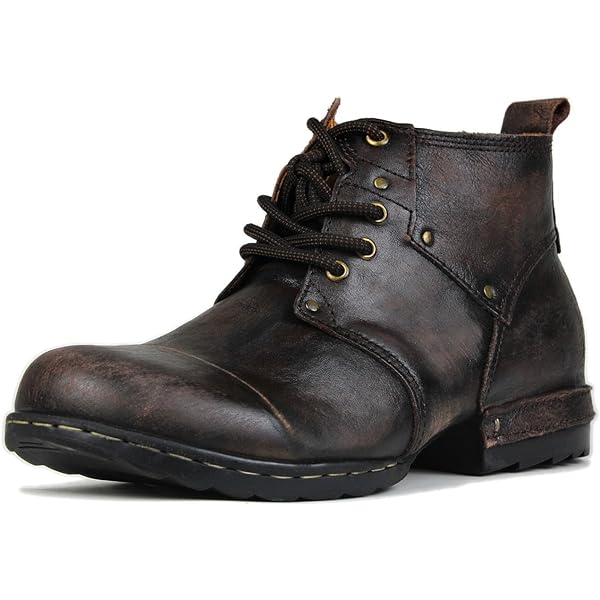 Amazon.com | OSSTONE Moto Boots for Men Fashion lace-up  display picture 1