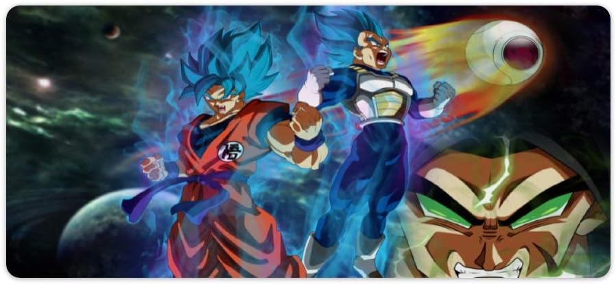 Dragon Ball Mouse pad,Dragon Ball Super Saiyan Goku and Vegeta (10),Large Gaming Mouse Mat,Desk Mat,Waterproof Anti-Dirty Anti Slip Stitched Edges Mousepad,Perfect for Laptop,90x40cm 35x16 inch