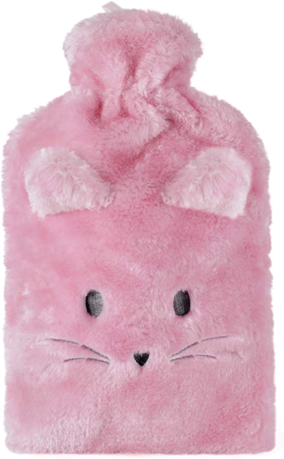 Slumberz 2 Litre Rabbit, Bear & Cat Hot Water Bottles with Soft Plush Removable Cover, Cat