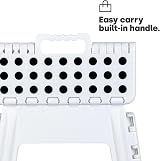 LIVIVO Folding Step Stool White Two Tier Anti Slip 150kg Carry Handle view 7