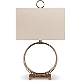 Signature Design by Ashley Mahala Traditional 28" Braided Metal Round Single Table Lamp, 3-Way Switch, UL Listed, Rectangular