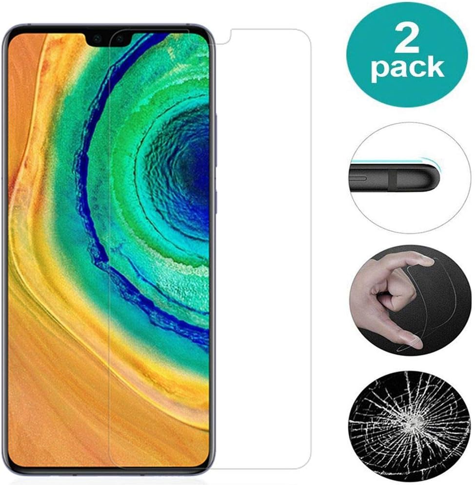 AIOIA Screen Protector for Huawei Mate 30 Pro 5G【2 Pack】,Crystal Clear Tempered Glass Film for Huawei Mate 30 Pro 5G