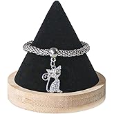 Pengup Single Bracelet Holder,Jewelry Displays for Selling Photograph,Bamboo Base Bangle Stand (Black)