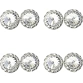 4 Pairs 15mm Rhinestone Round Shaped Acrylic Stone Inside Crystal Ear Studs For Dance Competitions Stage Performance Bridal Party Earrings Jewelry