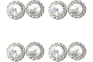 DOLON 4 Pairs 15mm Rhinestone Round Shaped Acrylic Stone Inside Crystal Ear Studs For Dance Competitions Stage Performance Bridal Party Earrings Jewelry