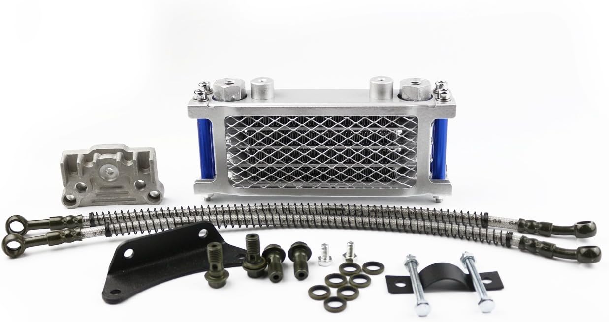 Oil Cooling Cooler Radiator for CRF50 XR50 Chinese Made Pit Dirt Bike ATV Motorcycle Quad 125 140CC Tao Tao Bosuer KAYO Apollo (1, Blue)
