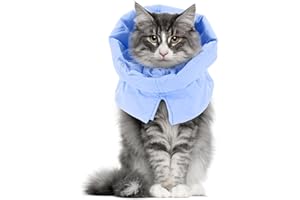 Leiksen Cat Cone Collar Soft, Cat Recovery Collar, Soft Cat Cone, Cat E Collar, Soft Cone for Cats,Cat Cones to Stop Licking, Cat Collar Licking, Donut Collar for Cats Adjustable Waterproof Blue M