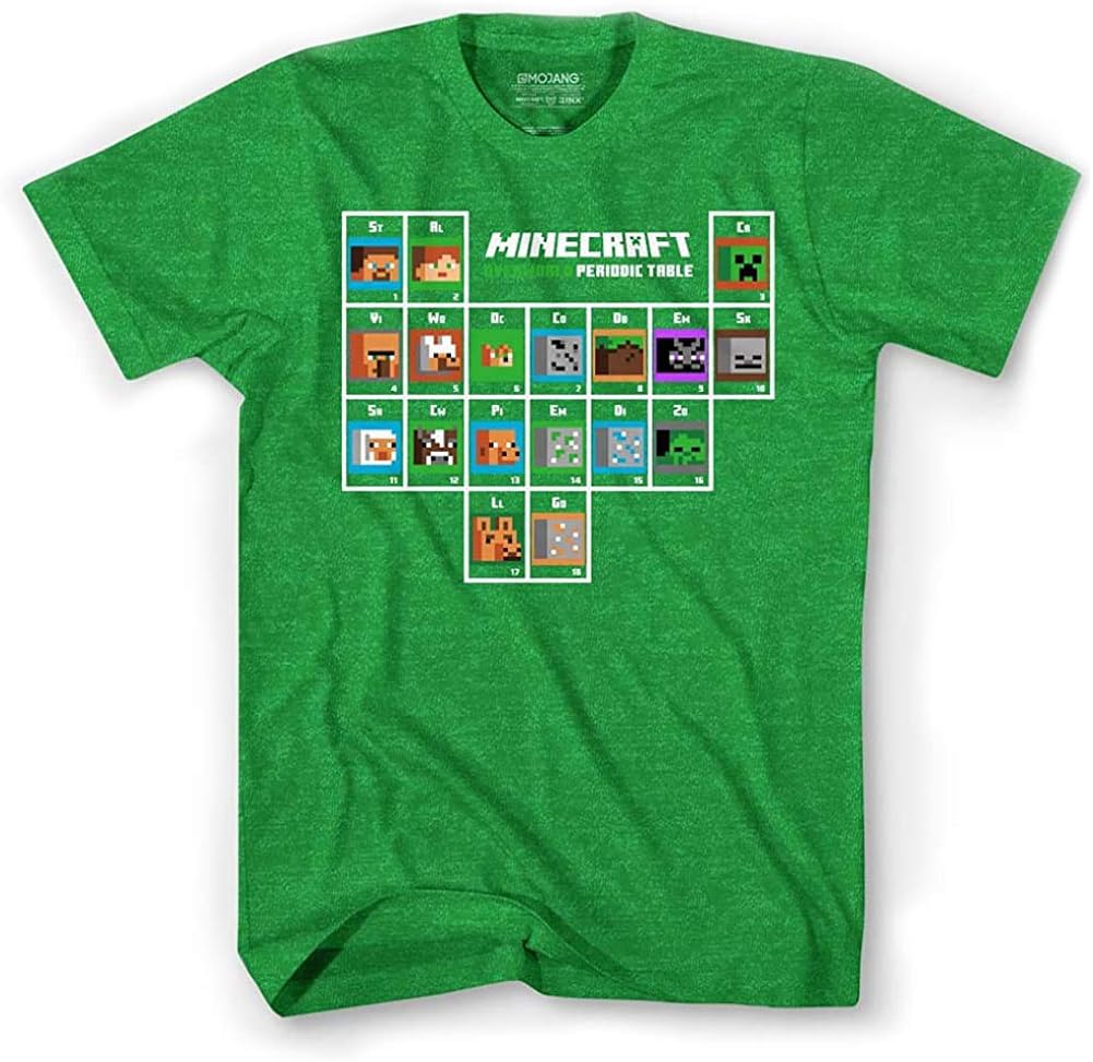 Amazon Minecraft マインクラフト Tシャツ 元素記号表 並行輸入品 Tシャツ カットソー 通販