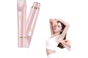 IUI Beauty Shaver, IUI Beauty Electric Shaver, 2-in-1 Painless Bikini Hair Trimmer, Gentle & Safe, on The Go, Smooth and Painless, IPX7 Waterproof Dual-Head Design, Wet & Dry Use Leafverve(Pink)
