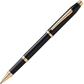 Cross Century II Classic Black &amp; Gold Rollerball Pen, Black Ink | Professional Pen for Everyday Use, Smooth Writing, Comfortable Grip, Metal Body, Luxury Gift Box, Medium Point Black Refill