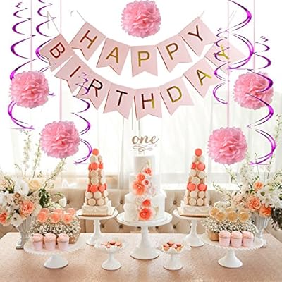 Birthday Party Decorations For Adults And Woman Kids Birthday Pink