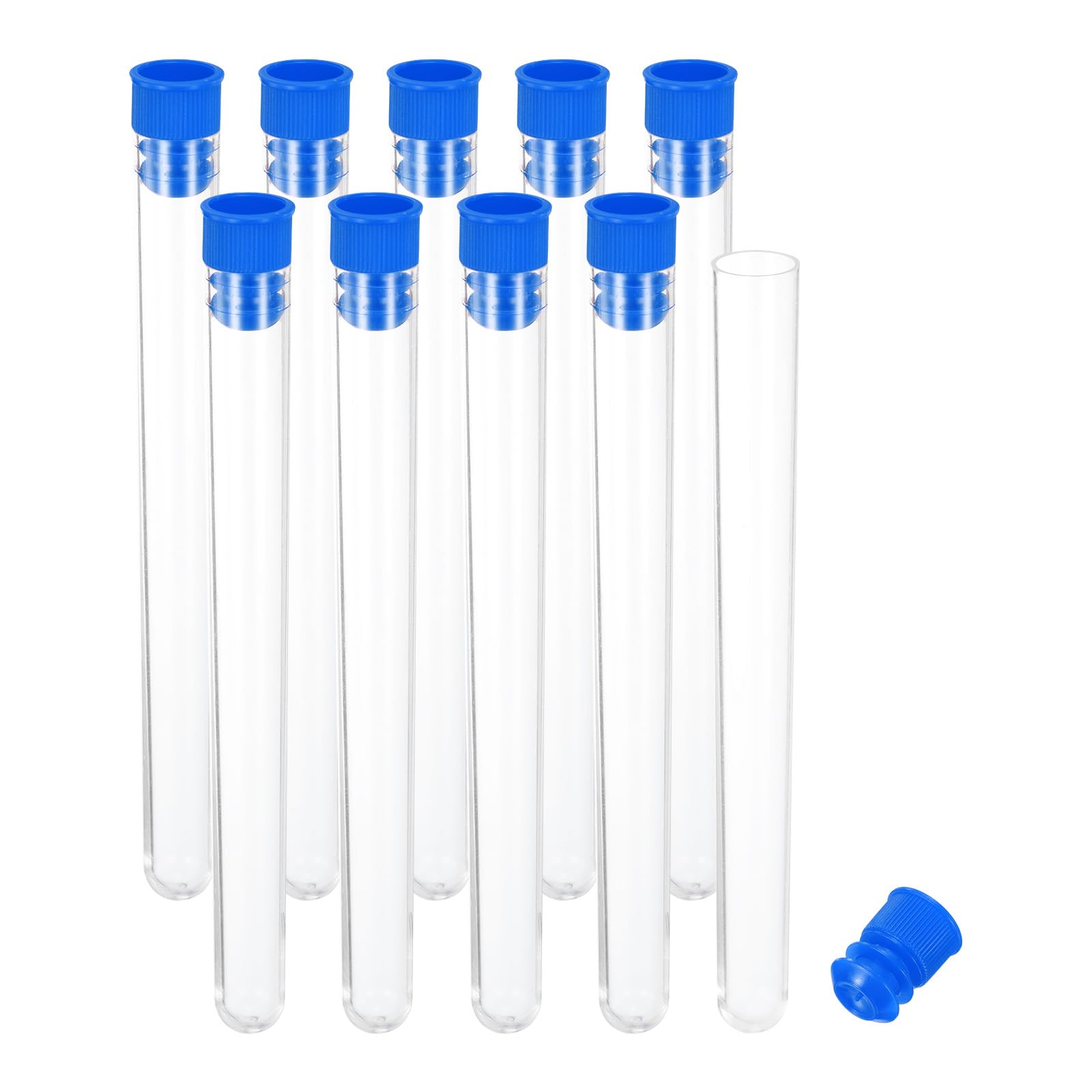 PATIKIL 0.6x6" Plastic Sewing Needle Storage Holder, 10 Pcs Portable Embroidery Needle Pin Toothpick Storage Tubes Case for Craft Knitting, Blue