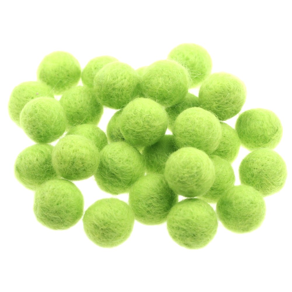 Zasy 20mm Needle Felt Wool Balls Felt Pom Pom Beads DIY Accessories Garlands 30pcs (Light Green)