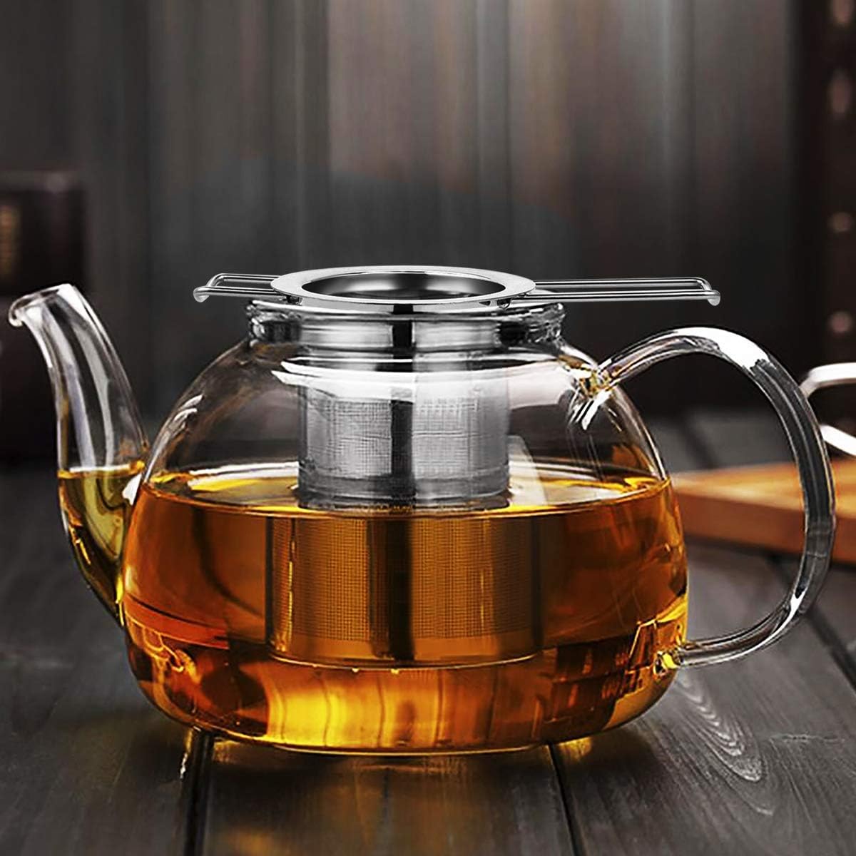 HAUSPROFI Tea Infuser, 304 Stainless Steel Tea Strainer with Lid and Foldable Handle - Image 4