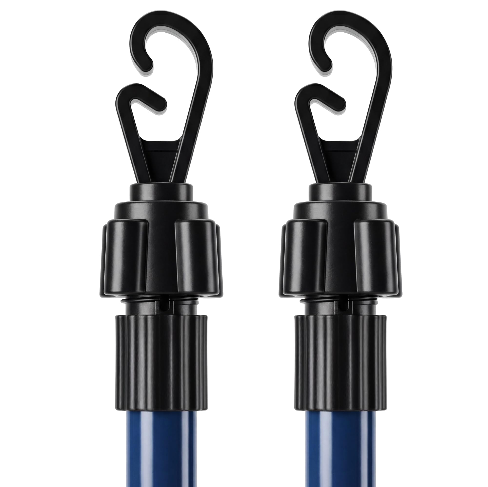 2.4M Telescopic Washing Line Prop Pole Metal Clotheslines Heavy Duty Home Garden Laundry Support Drying Line Poles Dry Clothes Drying Airer Washing Pole Extenedable to 2.4M Blue Pack of 2