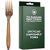 Sustainable Agave Co - Agave Fiber Forks - 24 Count - Plant-Based, Made With Upcycled Materials - Brown, Bulk