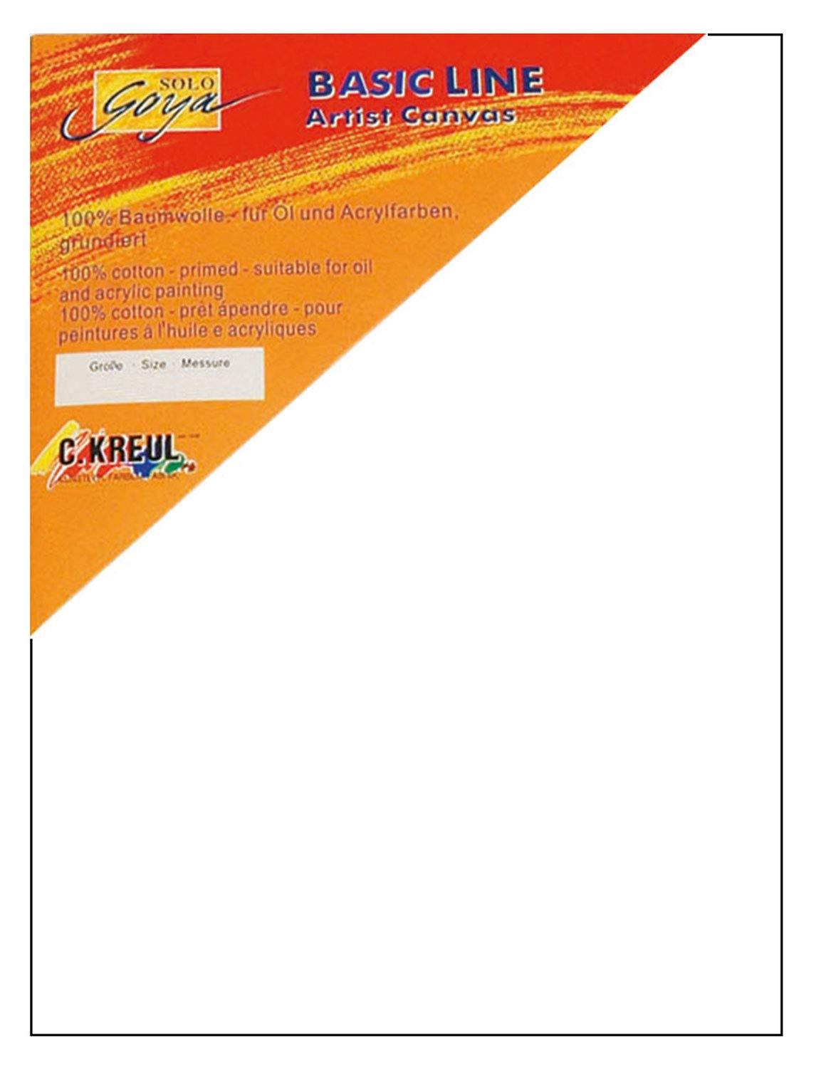 KREUL Solo Goya 63040 Stretched Canvas Basic Line Stretcher Frame Approx. 30 x 40 cm with Cotton Canvas Primed 4 Positions Ideal for Oil, Acrylic and Gouache Paints