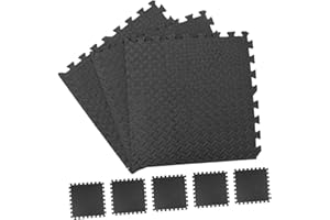 MUELODSIC 8pcs EVA Interlocking Floor Mats Non Slip Gym Puzzle Mat for Taekwondo Boxing Workout