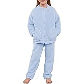 Girls Fleece Pants Sets Kids Fuzzy Sweatshirts Outfits Winter Zip Up Fluffy Sweatsuits Set