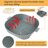 BYKITCHEN 8 Inch Silicone Air Fryer Liner, 2 Pack, Square Inserts view 4
