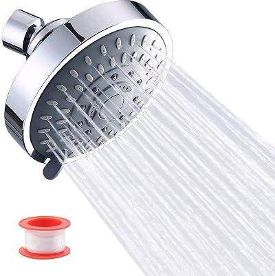 Bhina High Pressure Rainfall Shower Head - 5 Spray Modes, Swivel, Fixed Install