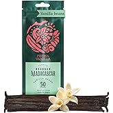 Prema Vanilla 50 Pcs Madagascar Bourbon Vanilla Beans, Grade A, Moist Pods | 1.6-2% Vanillin, Moist &amp; Plump 5.5-7.1in Pods, Gluten-Free, No Additives, Great for Baking, Ice Cream &amp; Savory