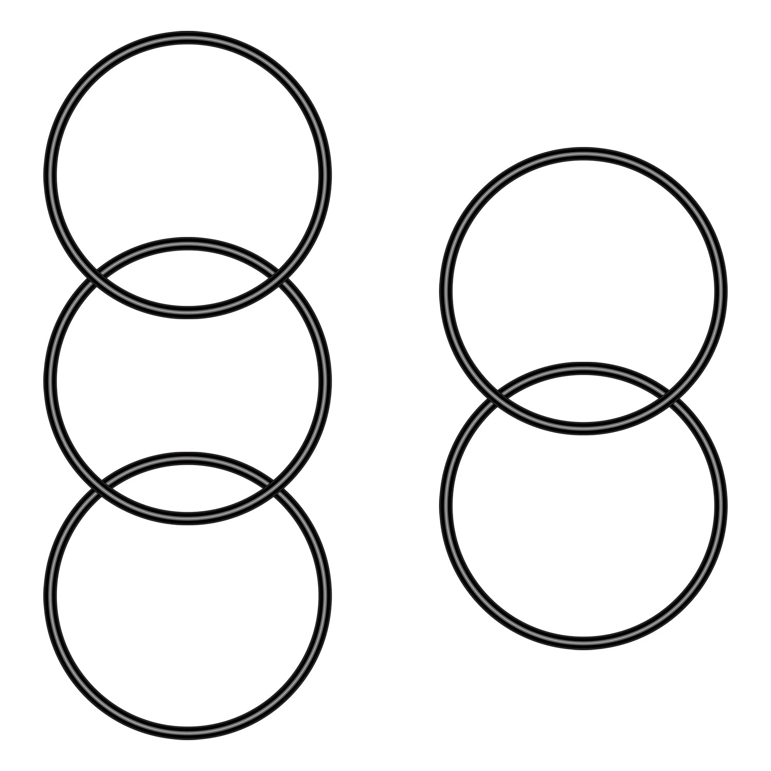 Othmro 5pcs Rubber O-Rings, Nitrile Rubber Washers Seal O Rings 50mm OD 46mm ID 2mm Width, Sealing Gasket for Plumbing, Auto Quick Repair