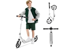 Nattork Kick Scooter for Kids 6+ Years Teens Adults - 220LB Weight Capacity, Front Shock Absorber and Adjustable Handlebar - Smooth Ride with 8" Sturdy Wheels, Ideal for Outdoor Sports