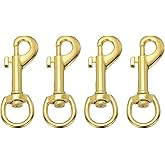 PATIKIL 4Pcs Flag Swivel Snap Clips, 2.7 Inch Heavy Duty Alloy Flag Pole Snaps Hooks Stainless Flagpole Accessories for Rope Hardware Key Chain Leash Leather Craft, Gold Tone