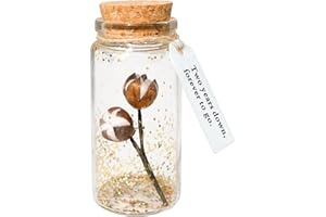 Cotton Gifts for 2 Year Anniversary, in Small Glass Bottle, with Tag - Two Years Down, Forever to Go, 2nd Anniversary Keepsak