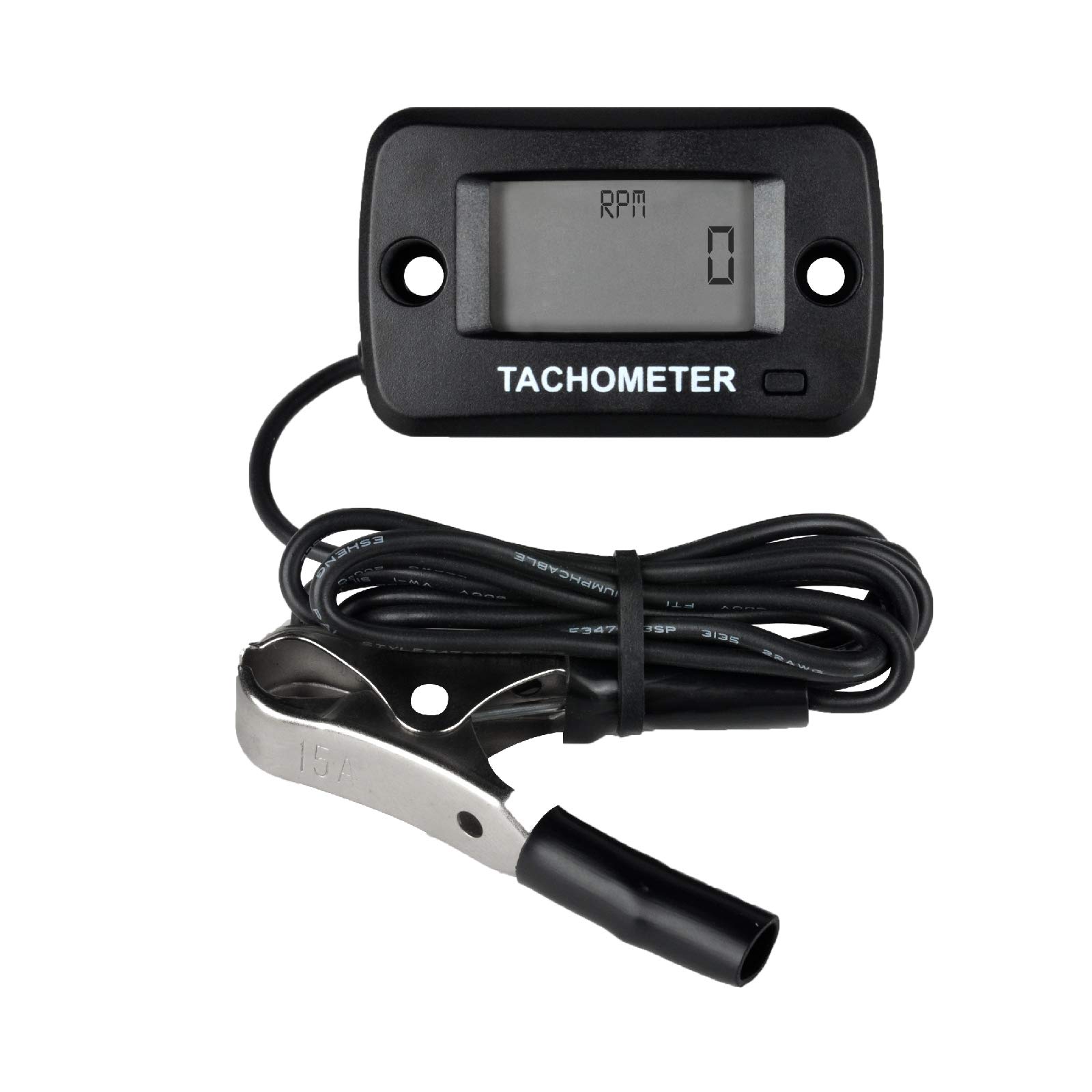 Jayron LCD Digital Inductive Pulse Speed Tachometer/Tach Hour Meter Waterproof for Small Engines Lawnmower Snowblower Chainsaws Tractor Motorcycle ATV