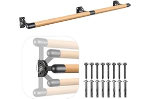 Kipika Wall Mounted Traditional Solid Wood Ballet Barre System, Freestanding Ballet Barre, Stretch/Dance Bar for Home Workout Dance Equipment, Durable Metal Support, Height Adjustment