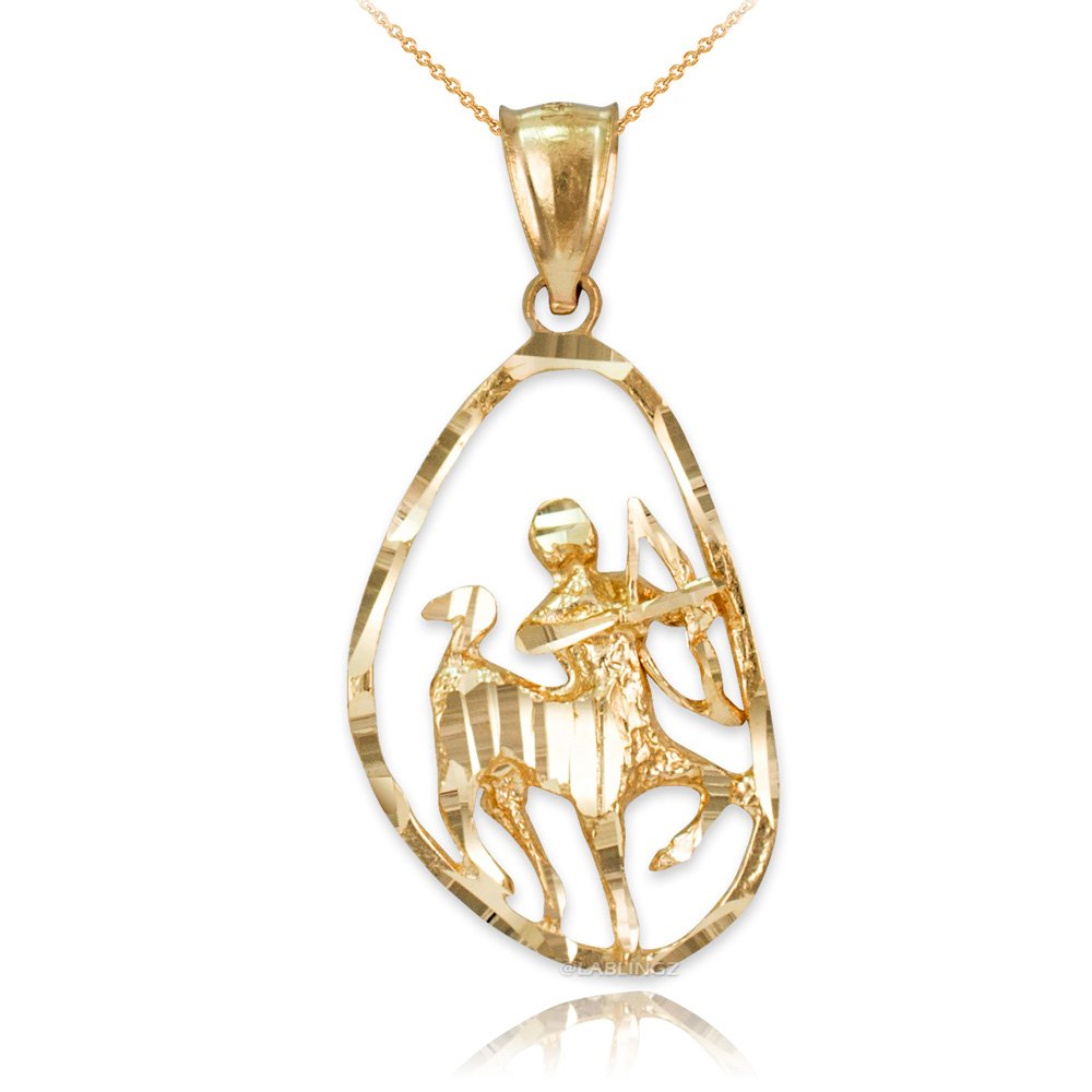 14k Yellow Gold Sagittarius Zodiac Sign Dc #zodiac #sign #pendants #gold 14k Yellow Gold Sagittarius Zodiac Sign Dc