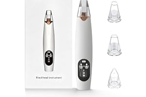 GACAVKS Facial Pore Blackhead Remover Vacuum - Facial Pore Cleaner with 3 Adjustable Suction Levels, 3 Probes, USB Charging Interface - Blackhead Extractor Tools for Women & Men (White)