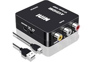 Vancle RCA to HDMI Converter, AV to HDMI Converter, 1080P Mini RCA Composite CVBS Video Audio Converter Adapter Supporting PA