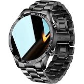 FILIEKEU Men Smart Watch for Android iOS, Bluetooth Calls Voice Chat with Heart Rate/Sleep Monitor Fitness Tracker, 1.3" Full Touch Screen IP67 Waterproof Stainless Steel Activity Tracker for Men