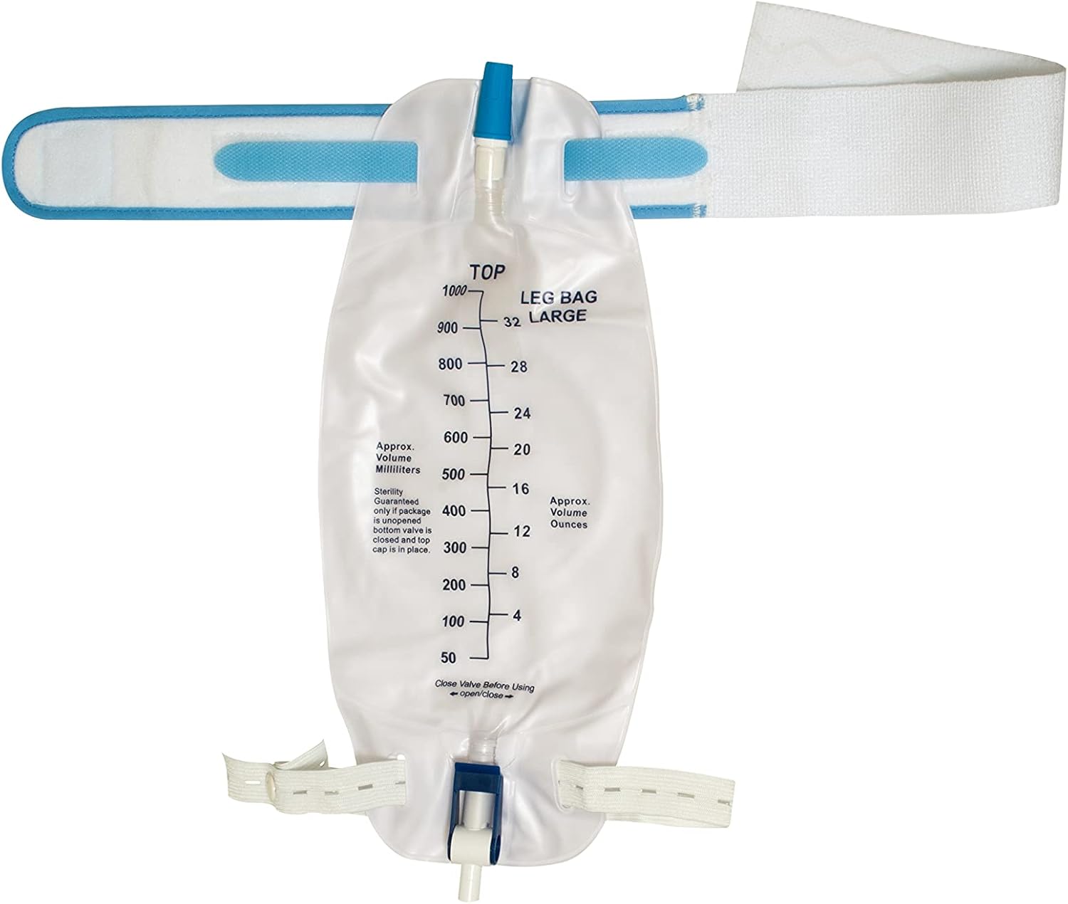 3 Pack ViDava Leg Bag Urinary Drainage Bag, 32 Oz with 18” Tubing, Anti-Reflux Valve, and 1 Deluxe Fabric Leg Bag Strap: Health & Personal Care