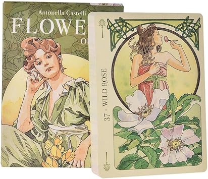 Amazon Co Jp 花オラクルカードデッキ英語タロットカード占いガイダンス運命ボードゲームファミリーパーティpdfガイドブック 38pcsの カードテーブルゲームを遊びます スポーツ アウトドア