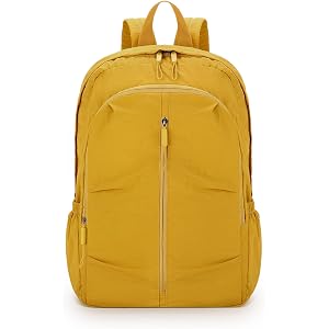 Convgo Small Hiking Backpack 20L Packable Casual Daypack, Yellow | Lightweight Foldable Travel Compact Rucksack for Camping O