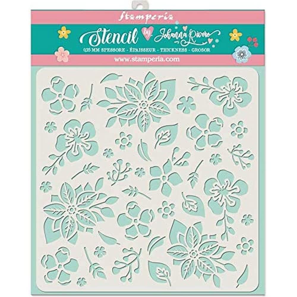 Stencil 18X18CM Flowers